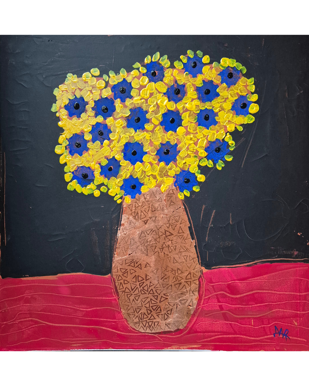 Funny blue and yellow flowers